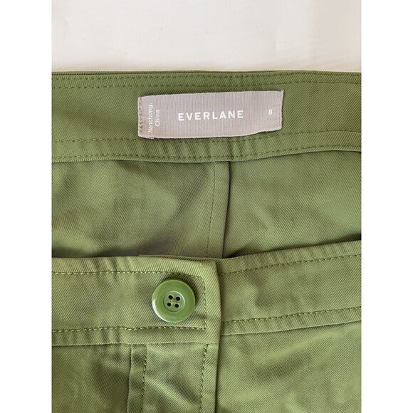 Everlane Japanese GoWeave Button Front Swing Skirt Green Sz 8 - Picture 4 of 6